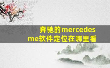 奔驰的mercedes me软件定位在哪里看